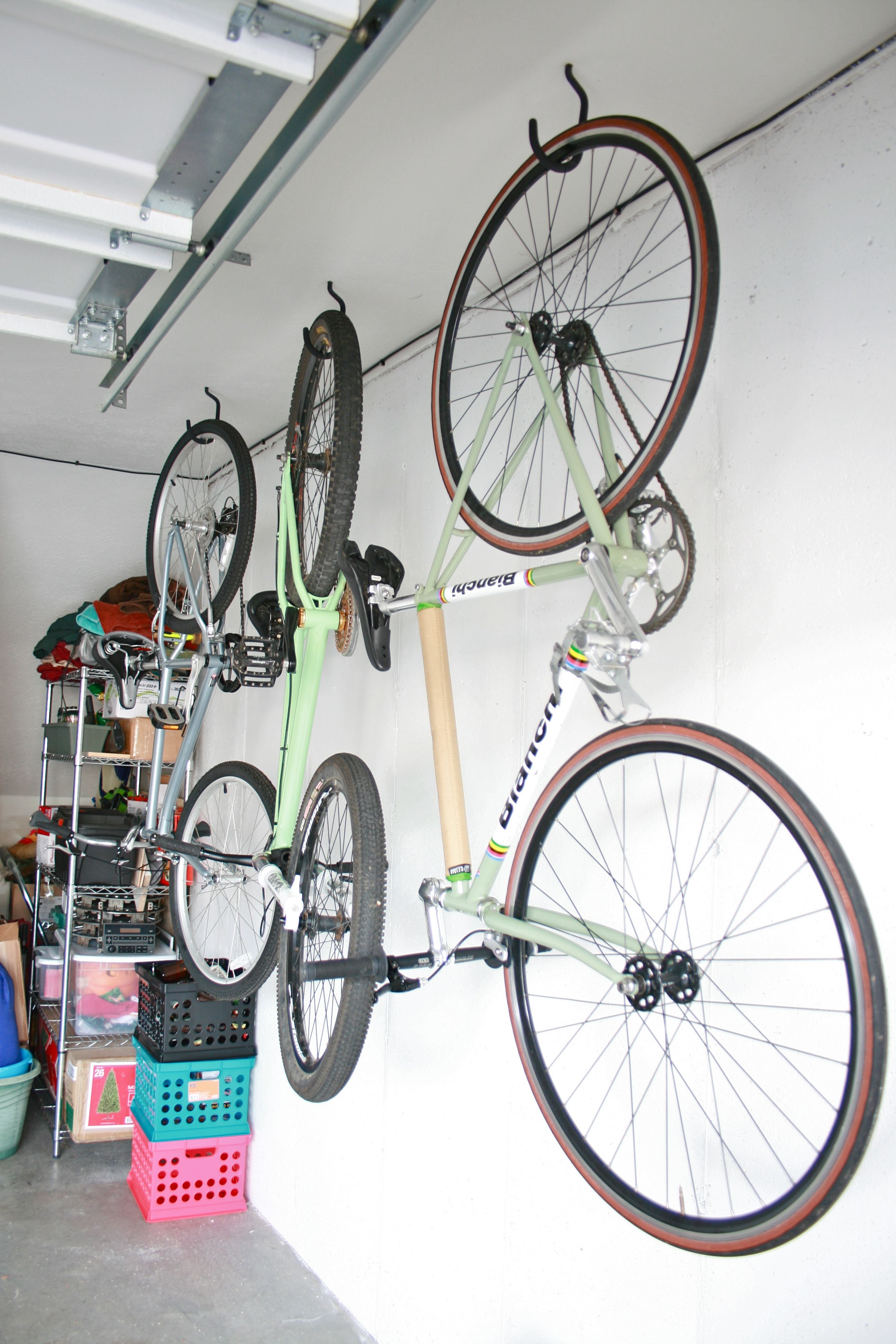 Hang bikes in the garage - Check! - Dream Green DIY